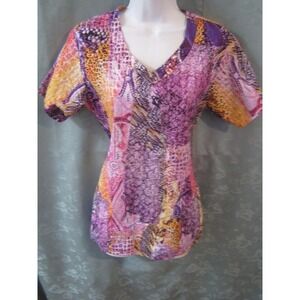 Bring It On Pullover Top Size Medium Semi-Sheer Boho Casual Blouse 100% Cotton